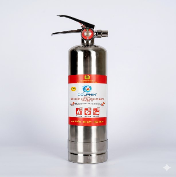 Bình Chữa Cháy Đa Năng Gốc Nước Dolphin Vỏ Inox - 1 Lít (DPA-I1L)